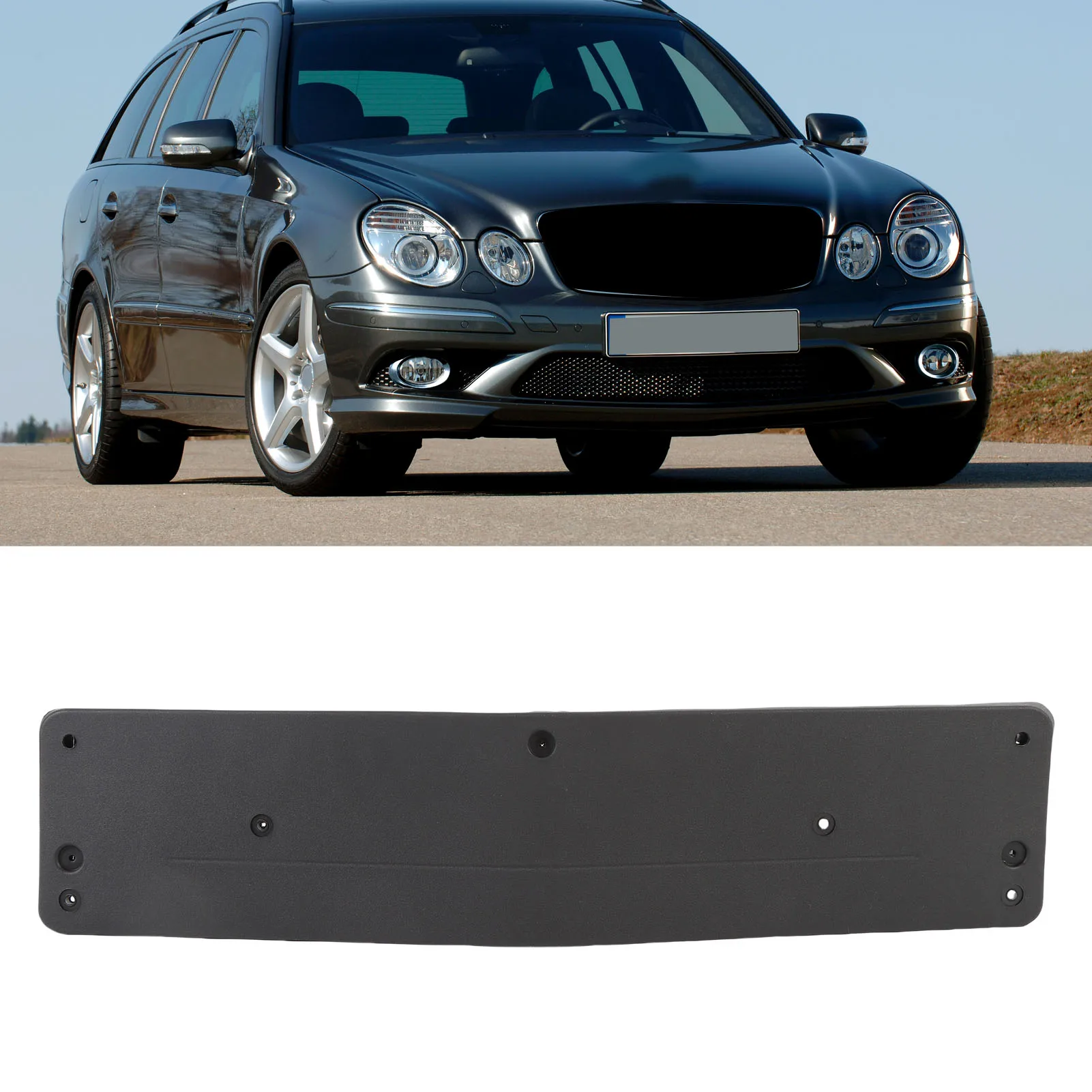 Front Bumper Number Plate Holder Shockproof European Standard A2118170178 Replacement for E-Class W211 2006-2009 for Vehicle