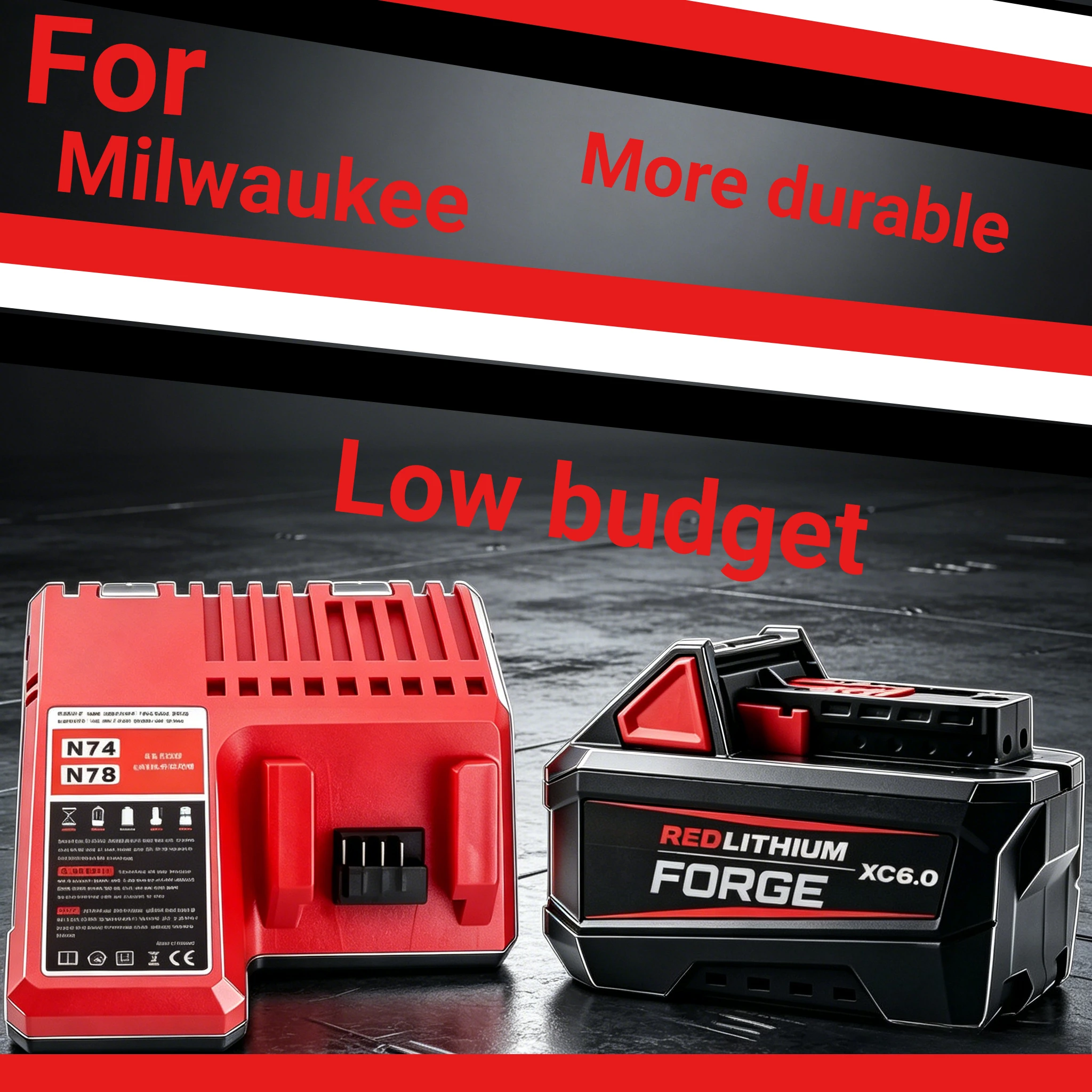 

For M18 18V 6000mAh Battery Reliable Power For Summer Outdoor Milwaukee M18 Construction JobsHigh Heat Resistant Low budget