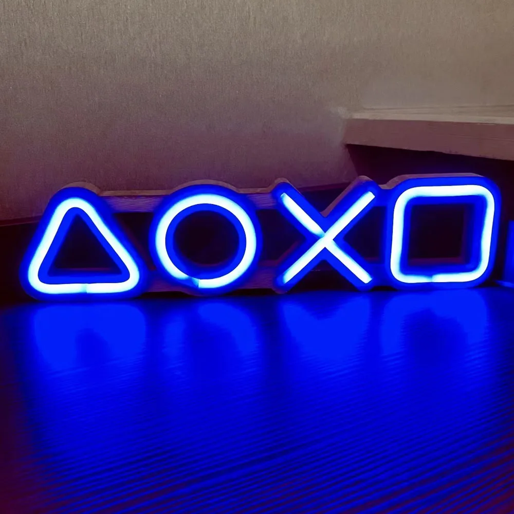 LED Neon lights with game logo Modeling lights Handle lights USB Bedroom Room arcade atmosphere decor