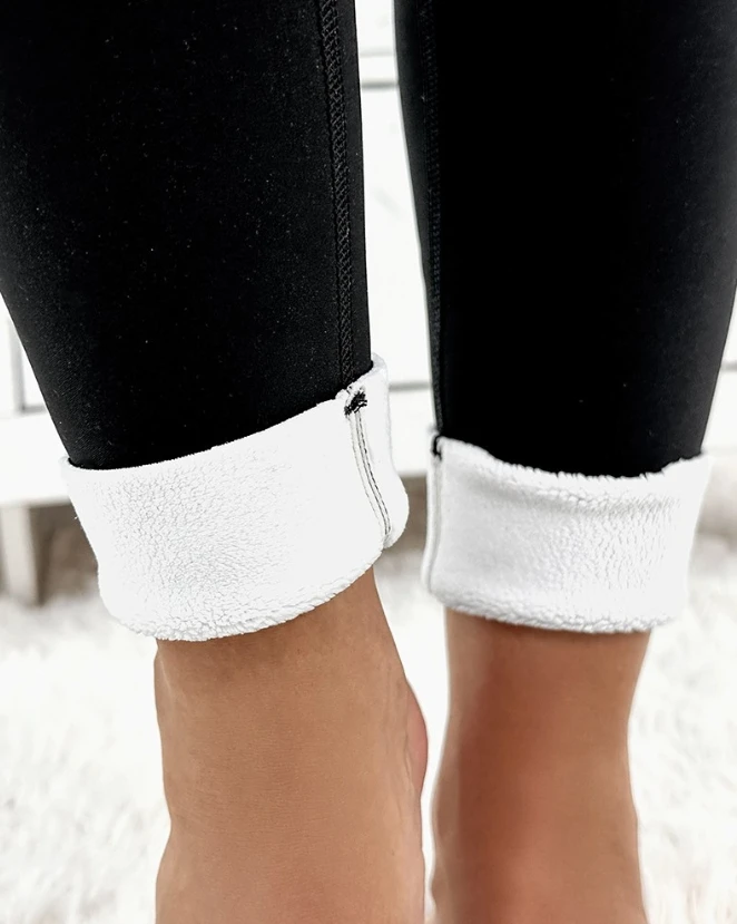 Women's Autumn High Waist Fleece Lined Thermal Leggings Casual Fashion Plain Skinny Daily Home Long Leggings Woman Clothing