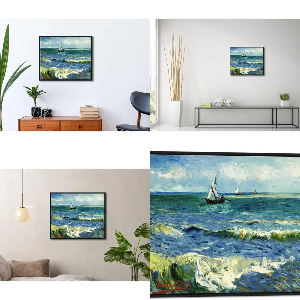 

Современный принт на холсте с морским пейзажем: репродукция картины маслом Ван Гога для домашнего настенного искусства