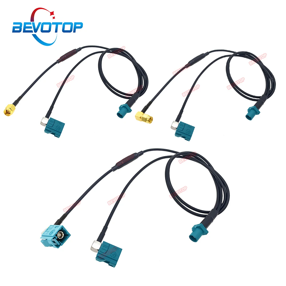 1PCS Fakra Z Male to Z Female/SMA/SMA 90° Right Angle Y Type Splitter Cable RG174 Pigtail Car GPS Extension Radio Connect Wire