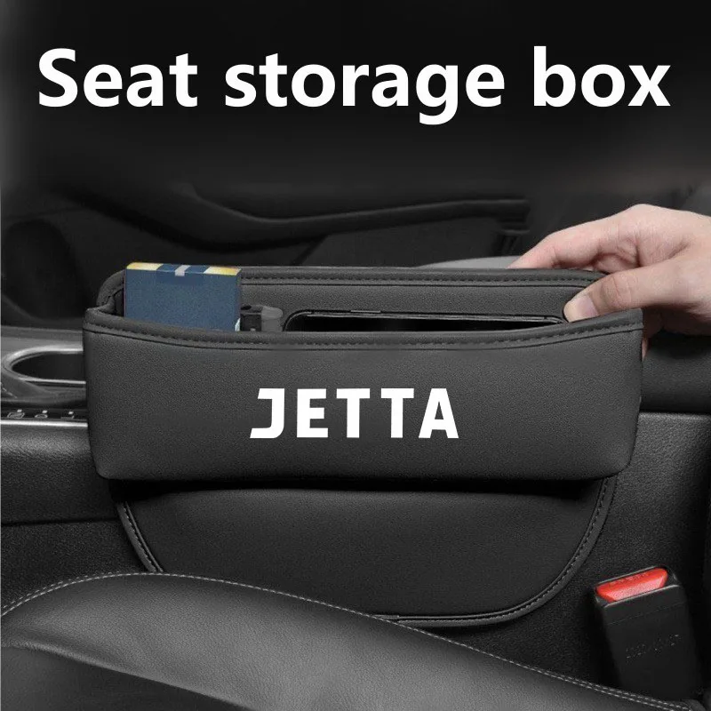 Organizador de asiento de coche, caja de almacenamiento de hendidura de cuero, accesorios de coche para VW Volkswagen JETTA MK2 MK3 MK4 MK5 MK6 MK7 MK8