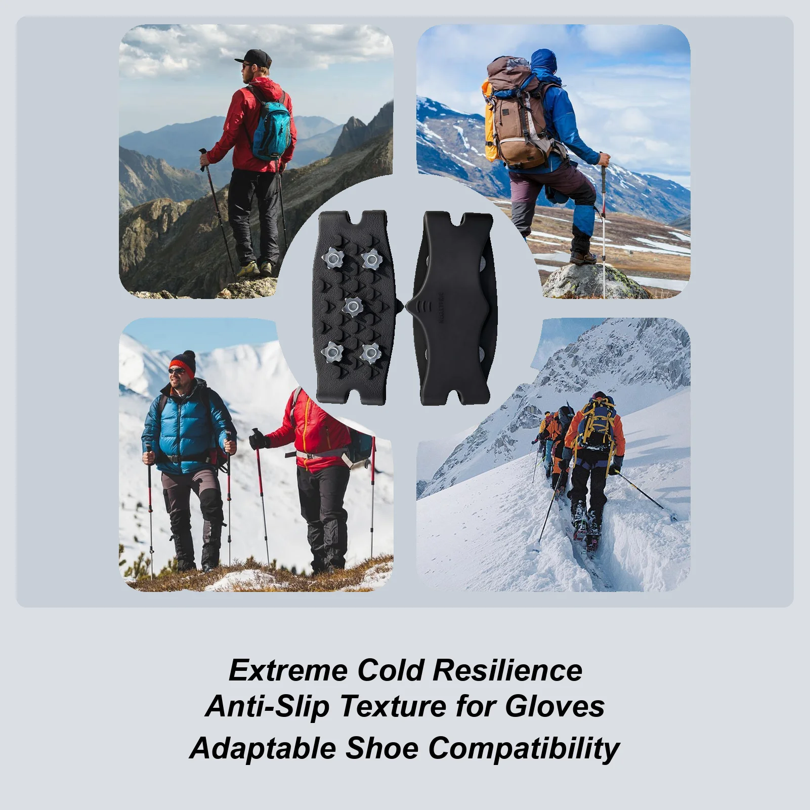 

Противоскользящие шипы для обуви и ботинок, ледоступы, шипы для ходьбы по льду, для зимнего туризма, альпинизма, рыбалки, треккинга