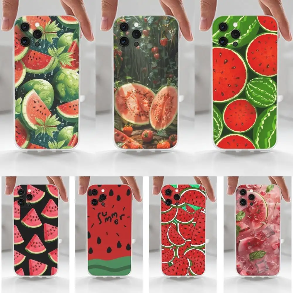 

Summer Fruit Watermelon Phone Case For iPhone 16,15,14,13,12,11 Plus,Pro,Max,XR,XS,X,7,8 Plus,SE,Mini,Transparent,Silicone Case