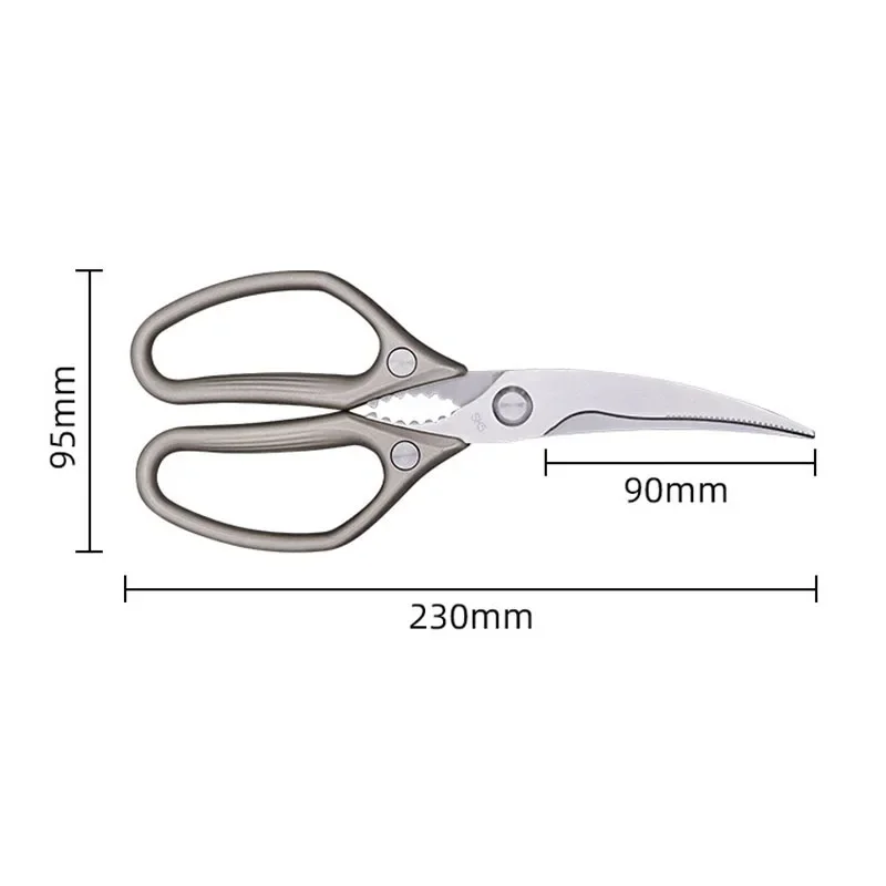 Dobeli Stainless Steel Power Chicken Bone Scissors Aluminium Alloy Handle Barbecue Cutter Household Kitchen Tool With Nutcracker