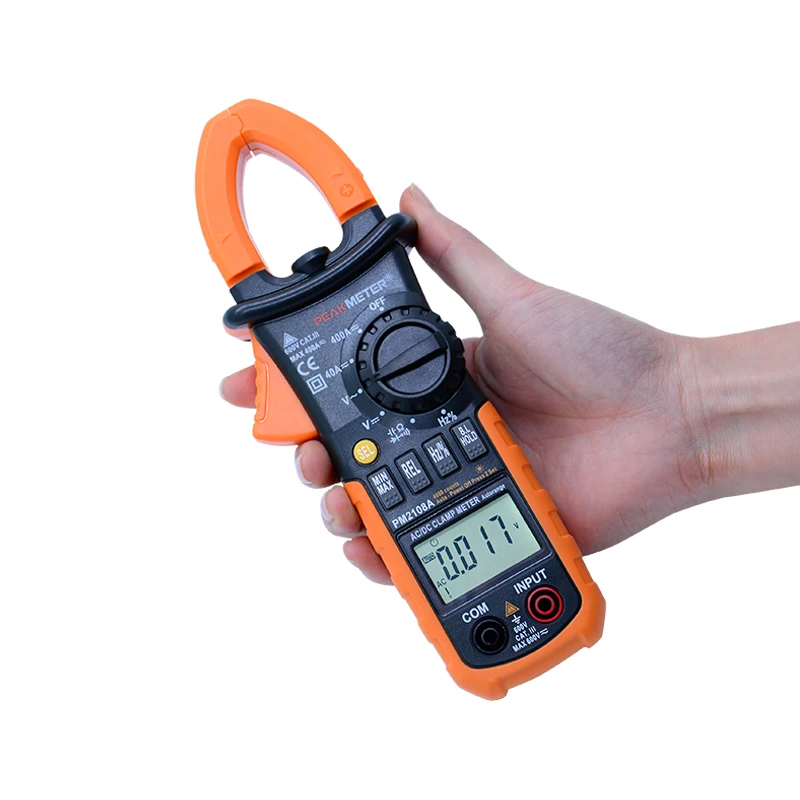 

Peakmeter PM2108 6600 Counts T-RMS LCD Display Digital Clamp Meter Multimeter Inrush Current Testing With Auto/Manual Range
