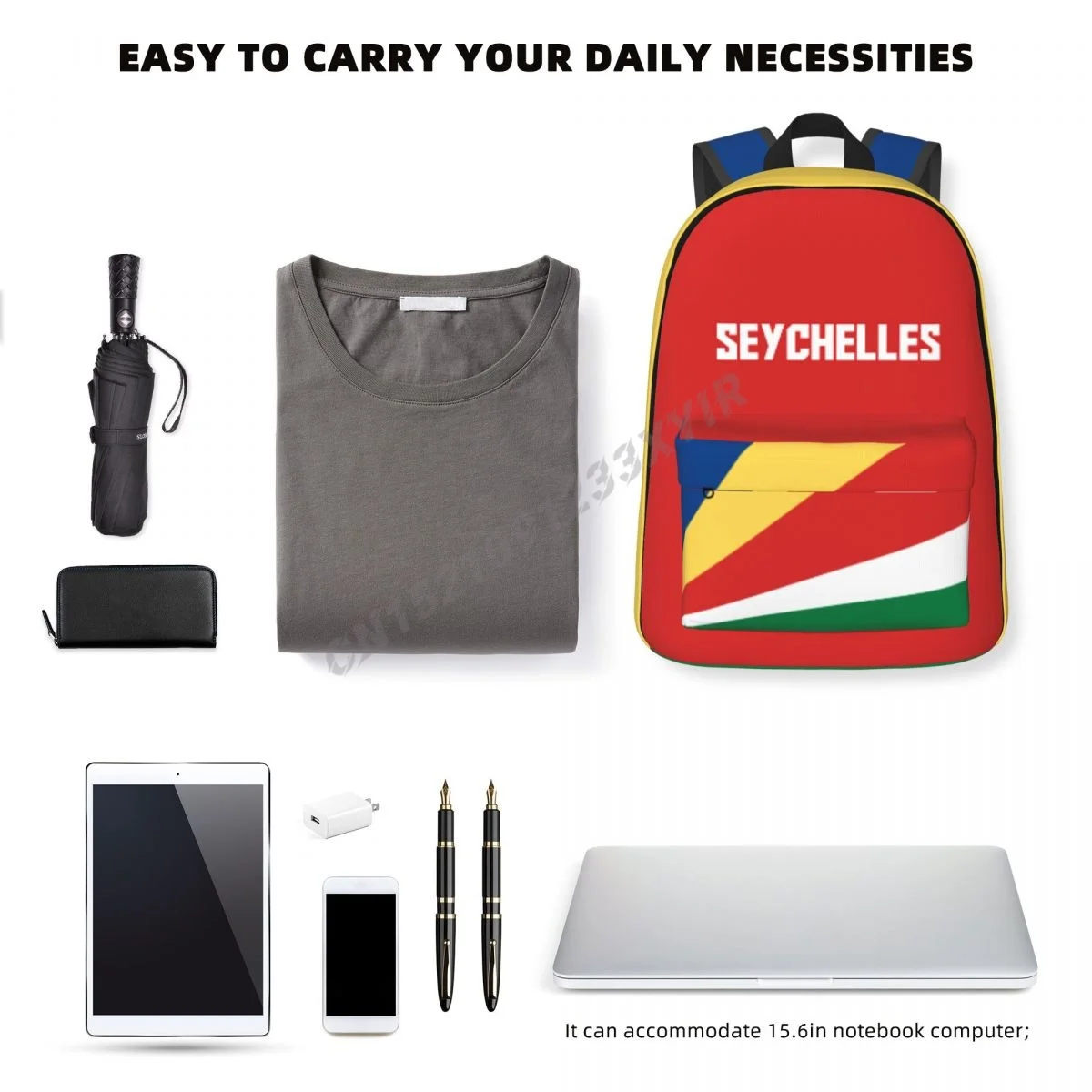 Unisex Backpack Seychelles Flag Seychellese Stitch Schoolbag Messenger Bag Case Laptop Travel Bag Mochila Gift