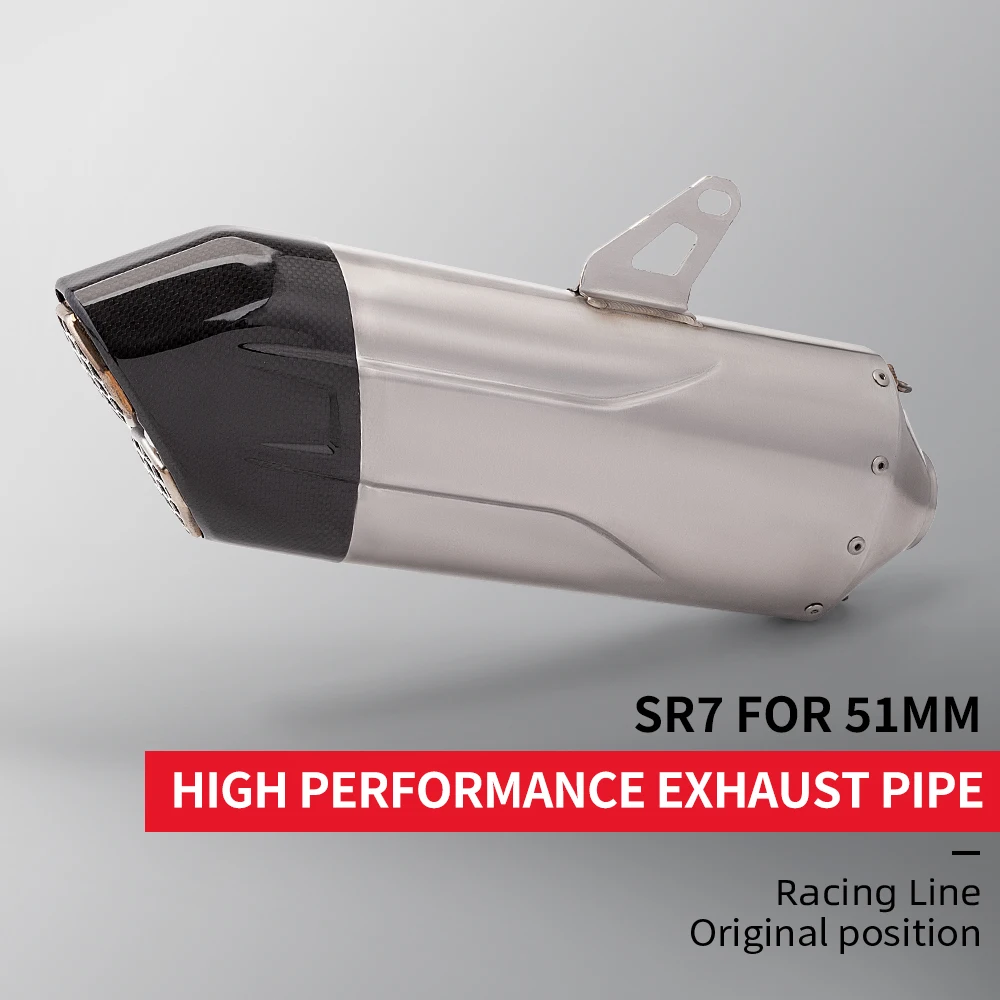 

Universal 51mm Motorcycle Yoshimura Muffler Exhaust Pipe Stainless Steel GP Scooter Motorcycle Pipe For GSXS750 R1 R3 R6 MT07