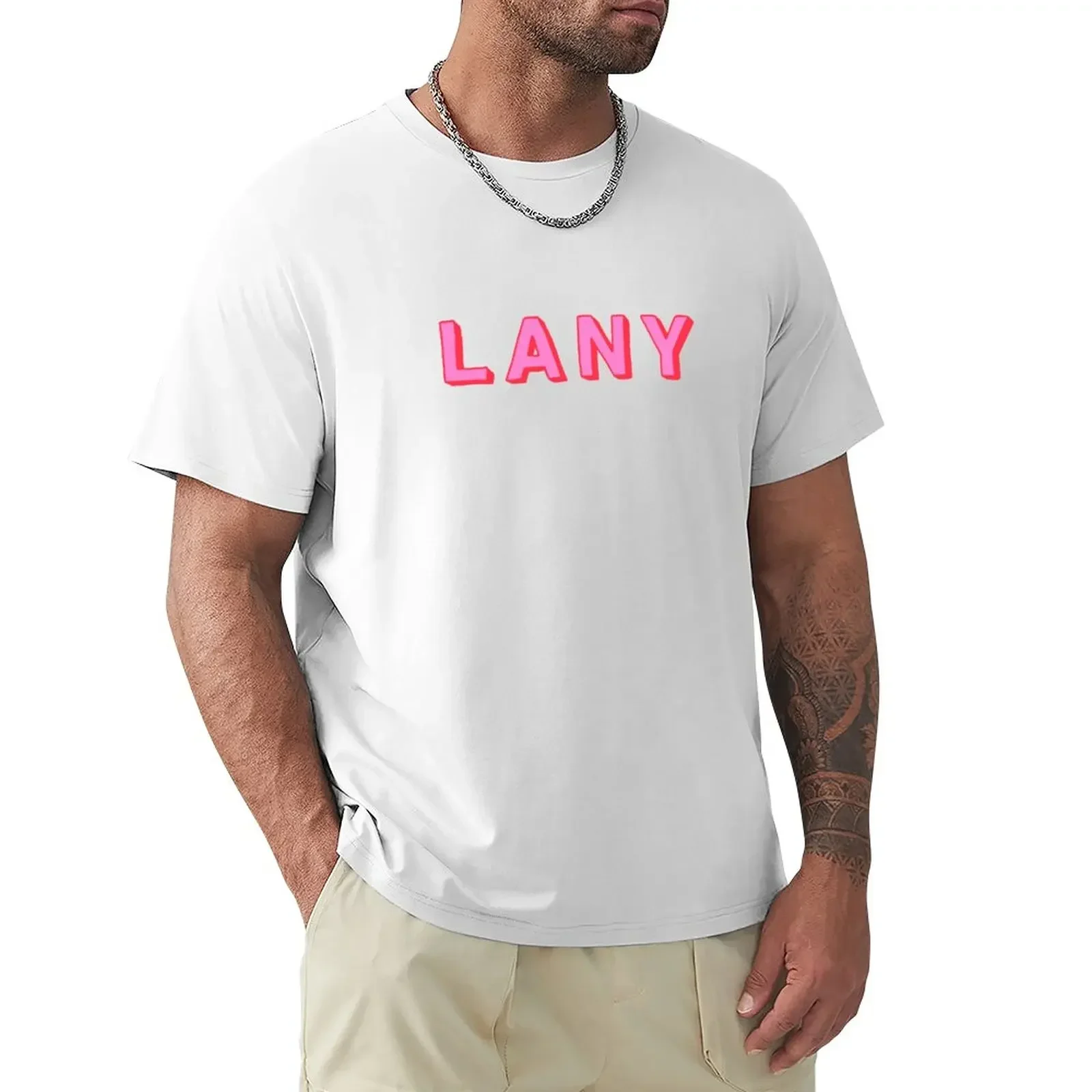 t shirt man t-shirts man shirts graphic tees Men's t-shirt LANY PR T-Shirt  COTTON 2024 Summer vintage funny Short Sleeve