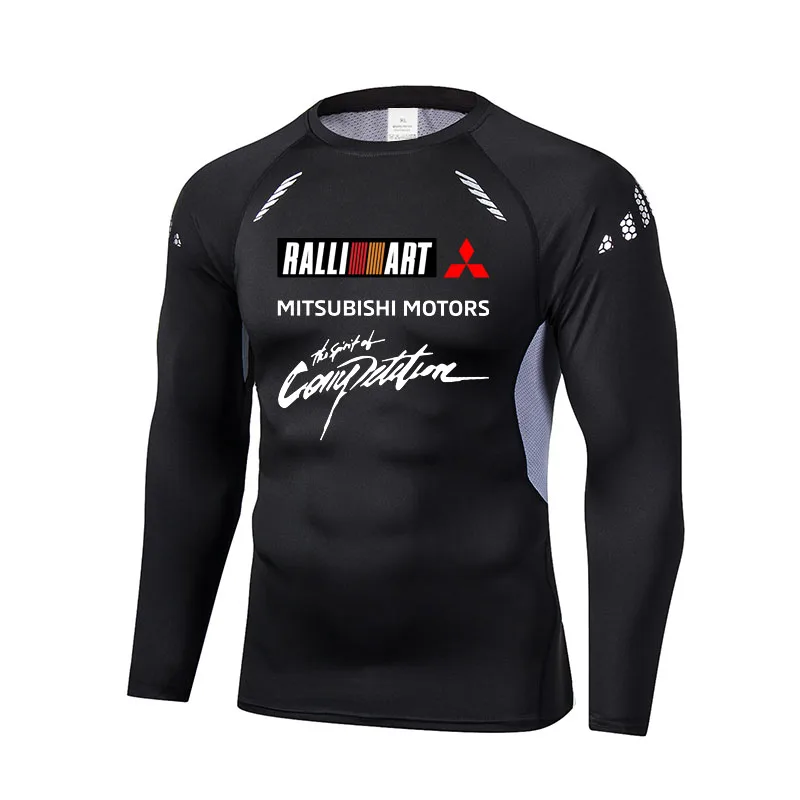 

2025 Mitsubishi Logo Compression Shirt Men's Gym Sports T-shirt Running Sweatshirt Outdoor Mountaineering Training Jogging Top