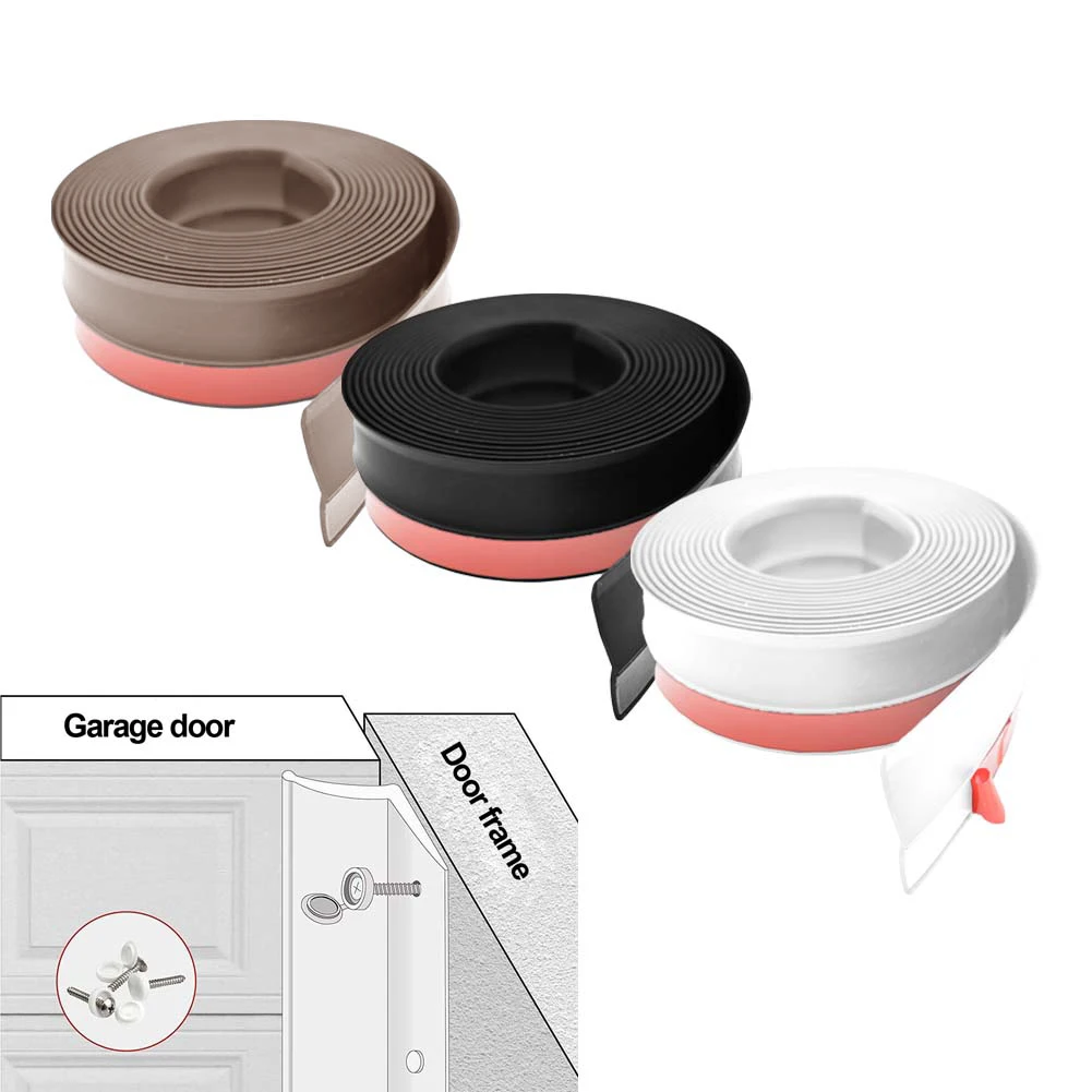 

1pc 5M Garage Door Sealing Strip Weatherproof Protection Door Frame Strip Warehouse Door Seals Adhesive Seal Strip Bottom Trim