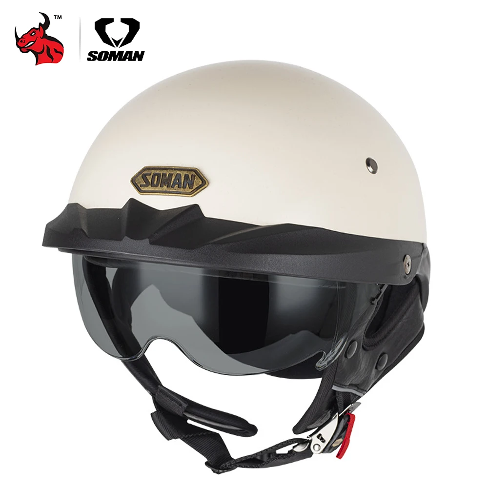 

Motorcycle Helmet Stylish Vintage Half Helmet Lightweight Open Face With Breathable Liner Retro Gear For Urban Riders