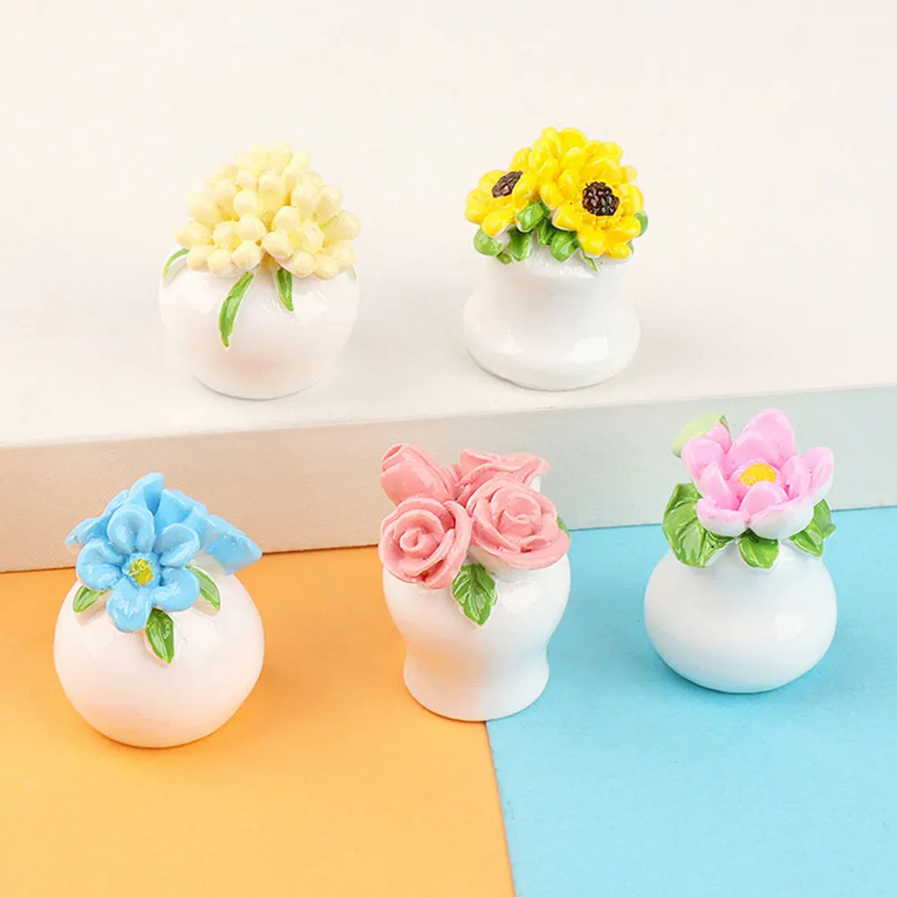

12pcs Miniature Potted Plants Decorative Resin Bonsai House Supplies Micro L scape Props Mini Garden Decor