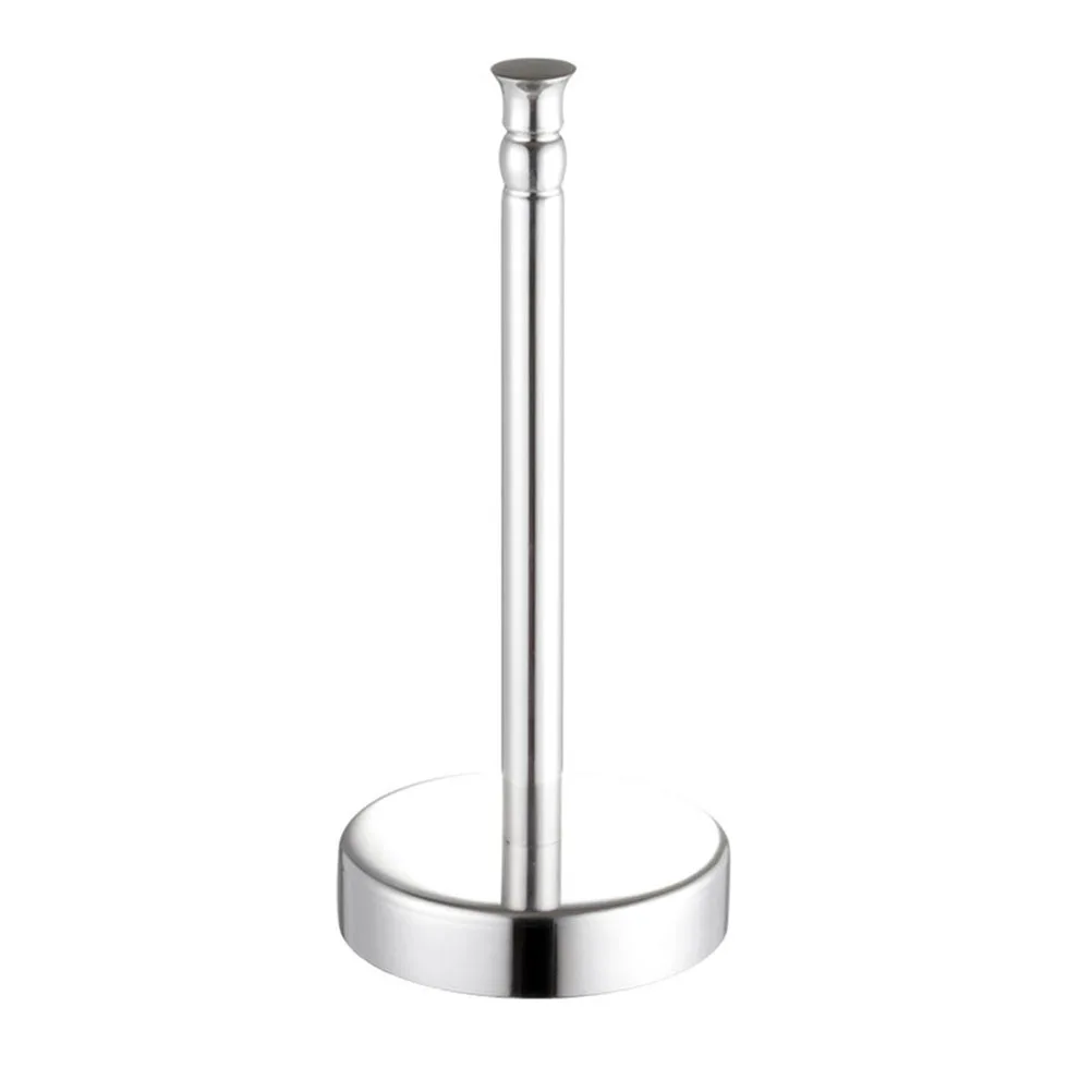 

Heavy Duty Stainless Steel Tissue Stand for Paper Towels and Plastic Rolls Kitchen Counter Organizer Rust-Resistant Non-Slip