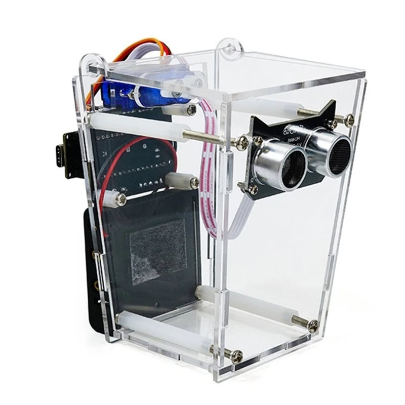 2026 New Smart Trash Can Nano Board HXFB Electronic DIY Kit Ultrasonic Automatic Sensing Graphical Programming
