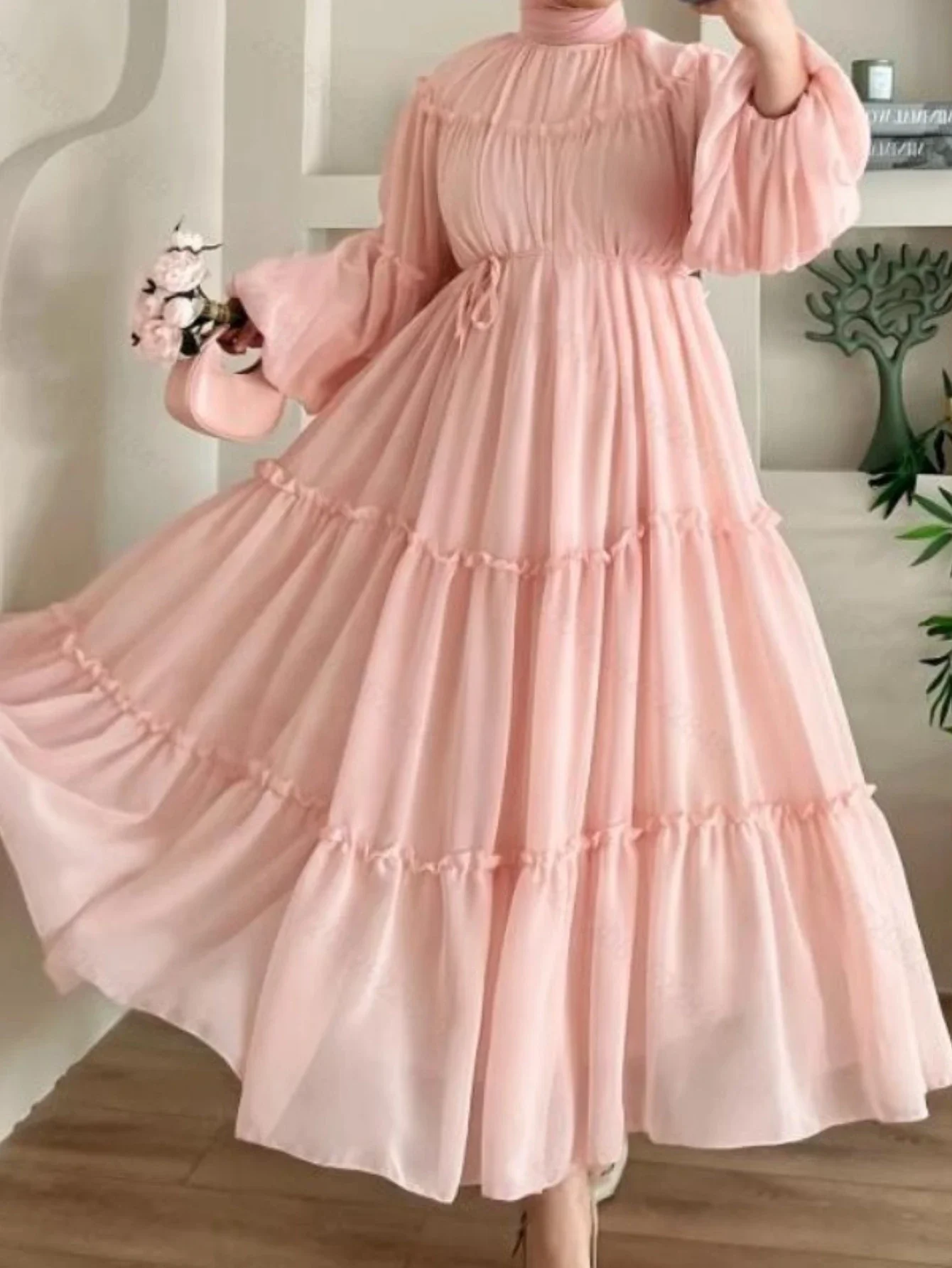 

Элегантное платье в Дубае, женское мусульманское платье Абая Ид, Рамадан Джалабия, однотонные вечерние платья, длинный халат в Дубае, марокканское платье, Largos 2026