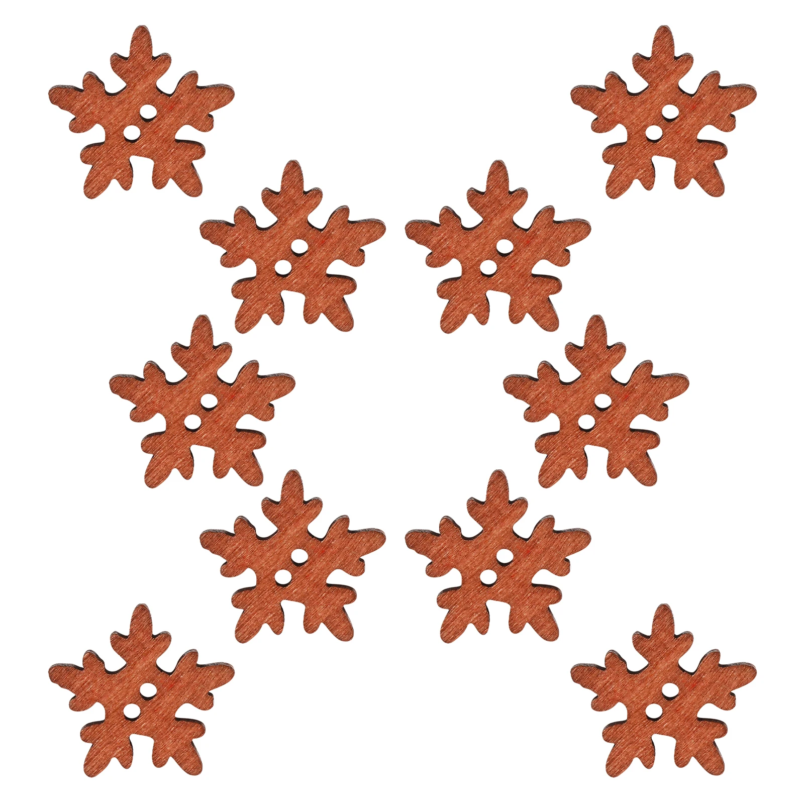 

100Pcs Durable Delicate Snowflake Wooden Buttons for Craft Scrapbooking 18mm Decor Snowflake Button Wooden Button
