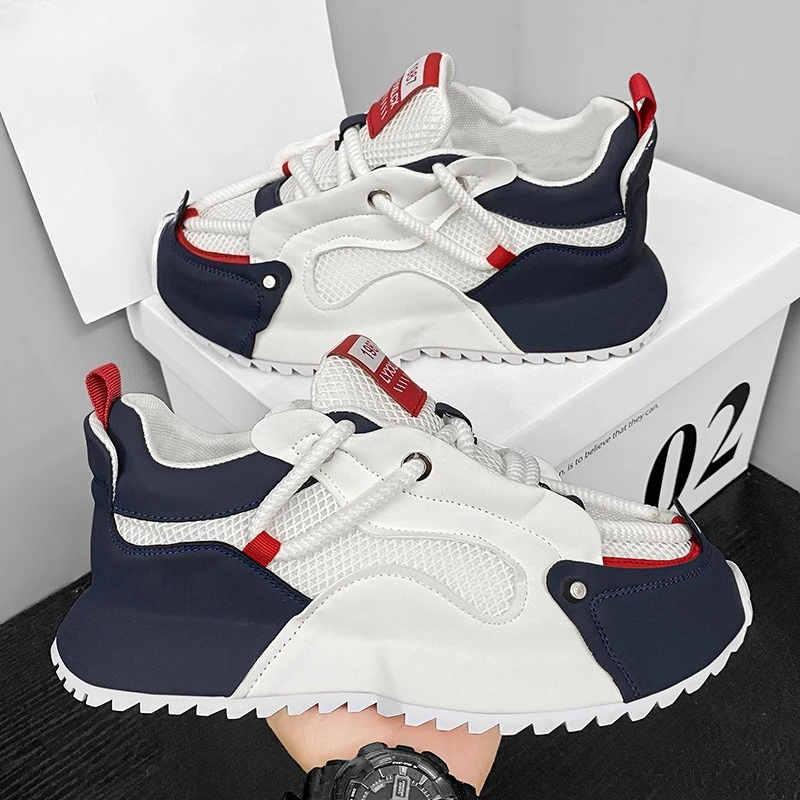 

Мужские кроссовки на толстой подошве, повседневные кроссовки на шнуровке для бега