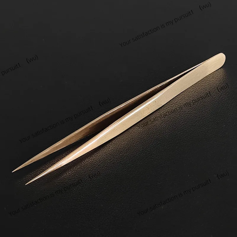 Brass Anti-Magnetic Watch Tweezers - Precision Hand-Polished Tip Non-Marring Tool