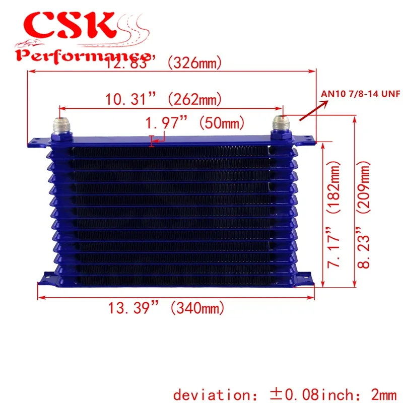 13 Row AN10 Trust 262MM Oil Cooler Kit Filter Adaptor Kit+7