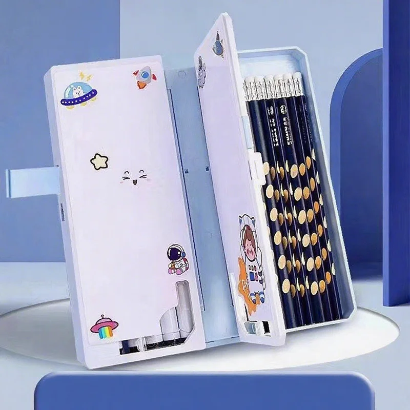 

Портативный складной пенал с книжной полкой 2 в 1, регулируемая подставка для чтения, пенал, пластиковый пенал, школьные принадлежности