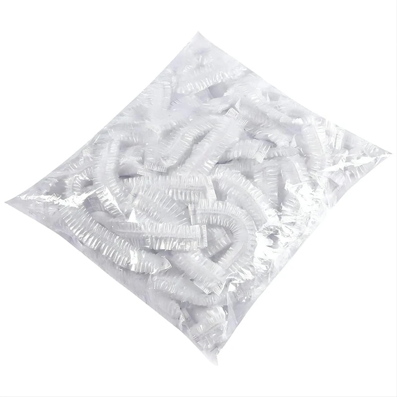 ●100 Pieces of Plastic Wrap Bowl Lids, with Elastic, Plastic Stretchable Food Lids-ABFB