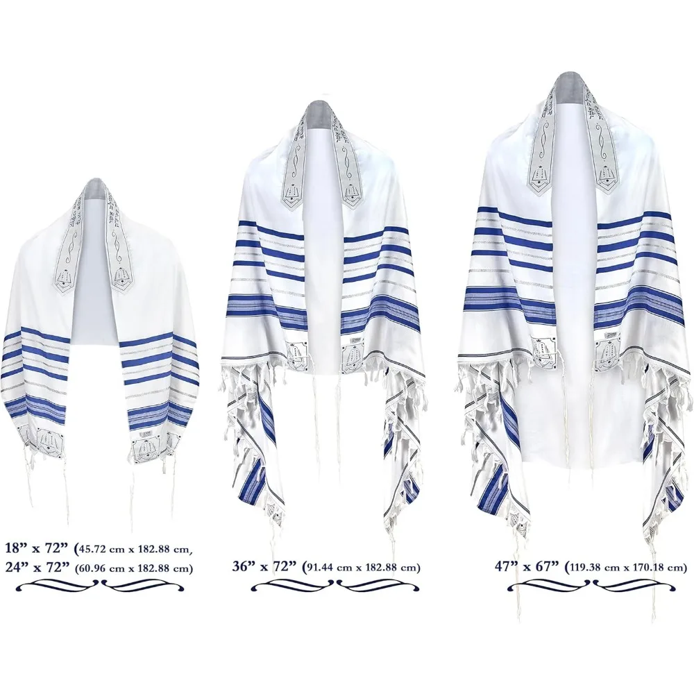 طقم كوشير تاليت مستورد إسرائيلي مع حقيبة وTzitzit لشال الصلاة، ملابس الطقوس اليهودية التقليدية #2