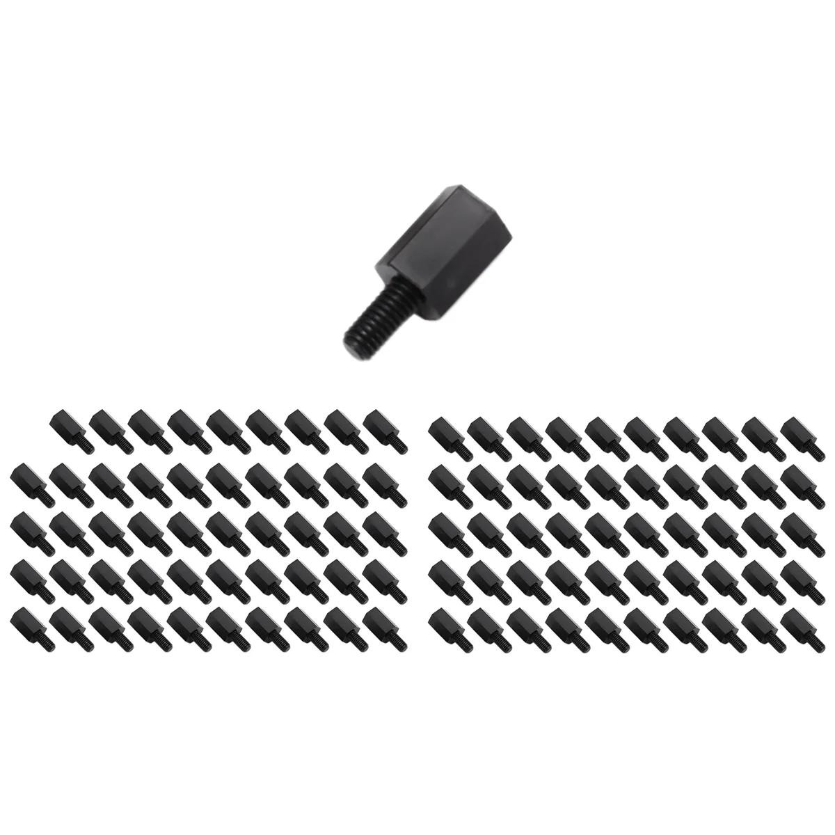 100Pcs M3 Thread 8mm+6mm PCB Fixed Nylon Hex Standoff Spacer Pillar