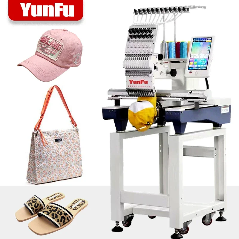 Portable Single-Head Cap & Flat T-Shirt Embroidery Machine with Dahao Computer Used Tajima Software for Monogram Designs