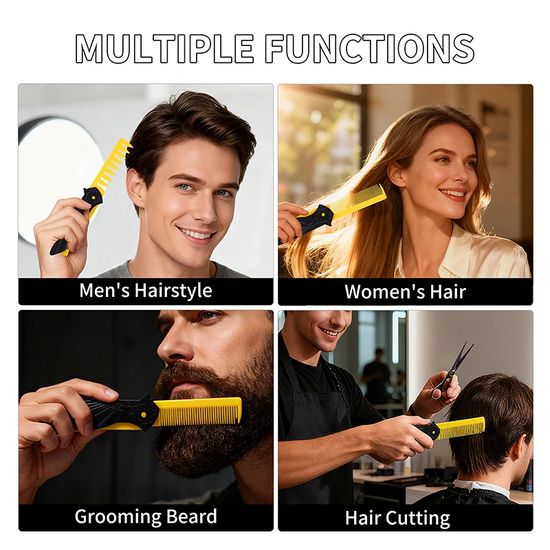 2 في 1 جيب أمشاط قابلة للطي متعددة الوظائف واسعة الأسنان النفط رئيس مشط ملح البحر رذاذ الشعر تكثيف رذاذ صالون تصفيف الشعر أداة #6