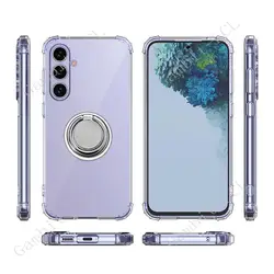 For Samsung Galaxy M35 A35 M55 A14 A15 A24 A25 A54 A34 5G Back Ring Holder Bracket Phone Cover TPU Soft Silicone Case On A55 5G