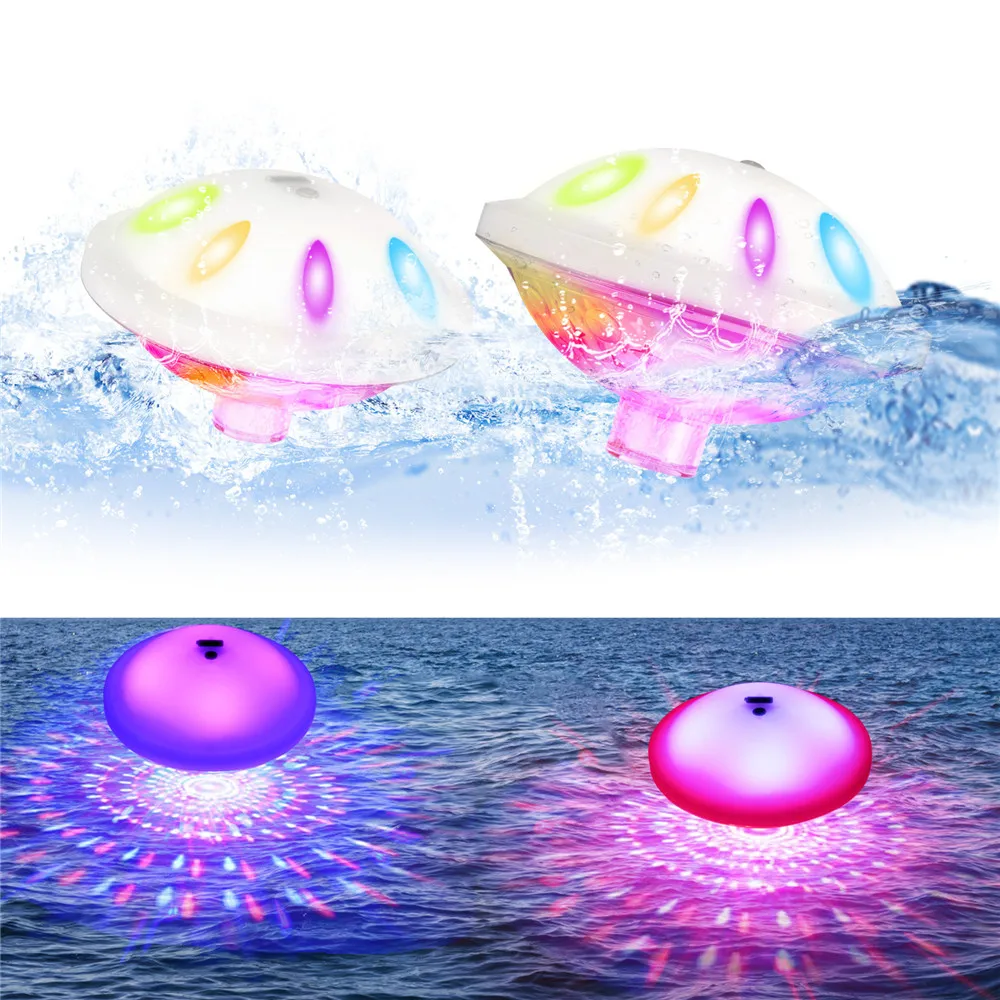 2025 New Creative Rechargeable Swimming Pool Floating Lamp RGB Colorful Nightlight Colorful Swimming Pool Atmosphere Lamp
