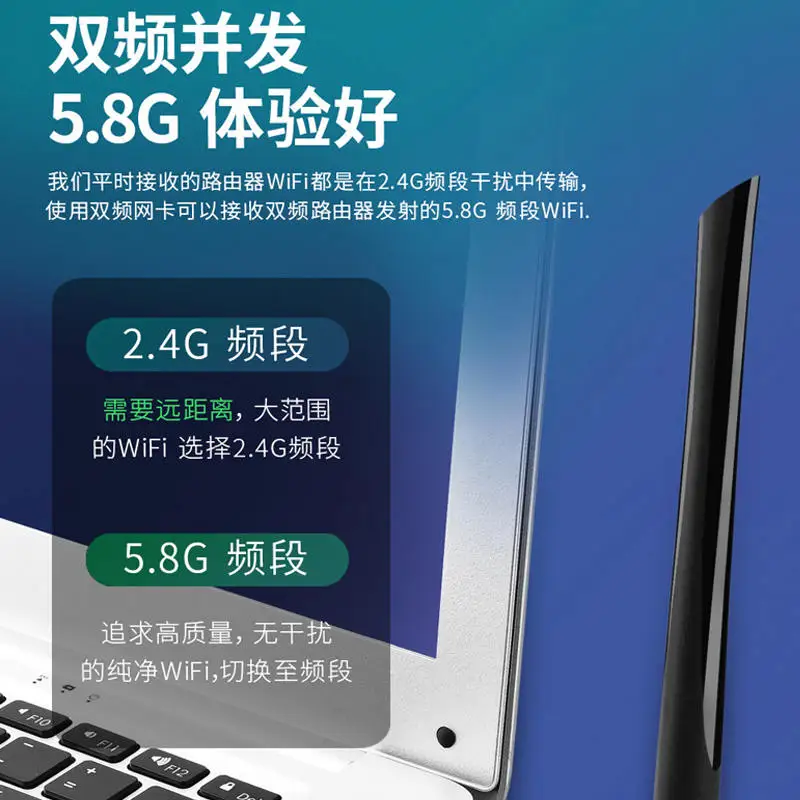 WIFI+Bluetooth 5.1 Adapter 2-in-1 Dual Band Network Card Receiver Desktop Computer USB Wireless Gigabit