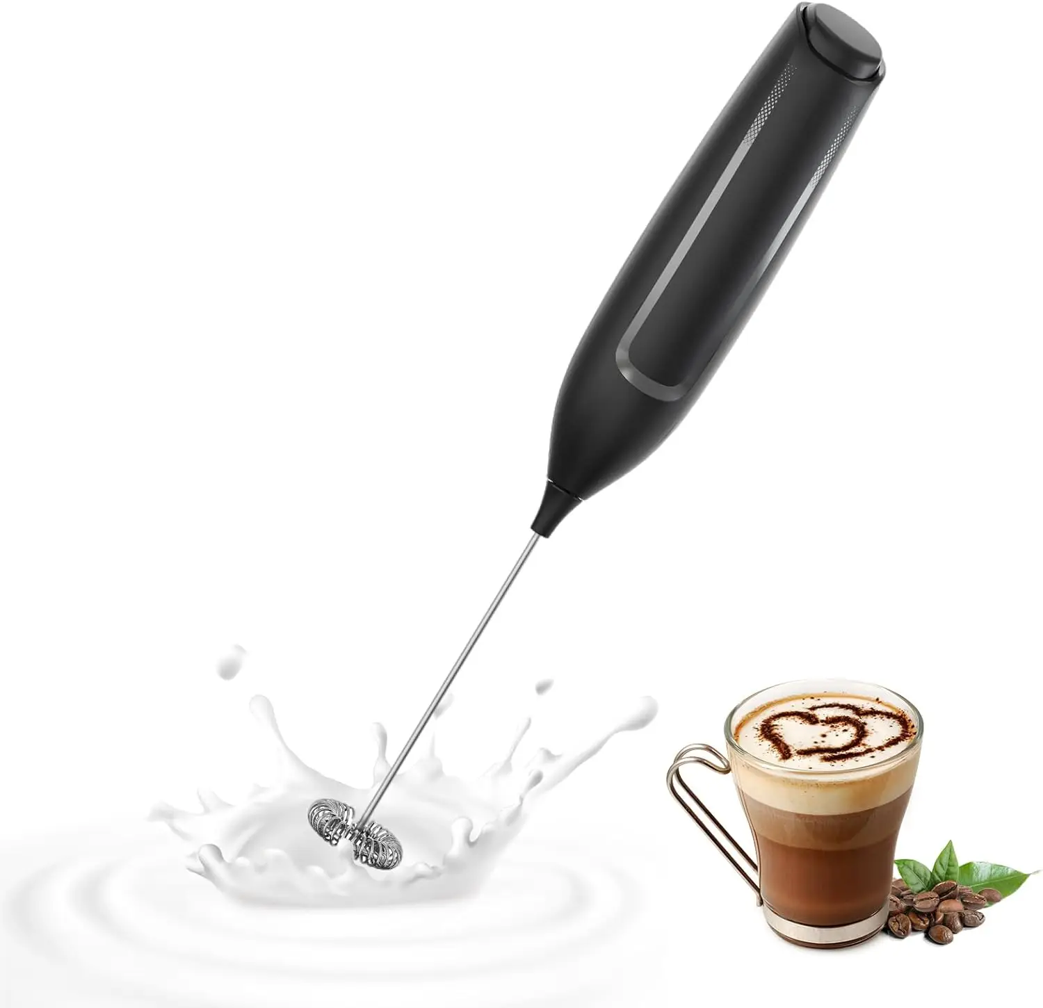 

Battery Milk Frother, Electric Foam Maker with Stainless Steel Whisk for Coffee, Matcha, Lattes, Cappuccino