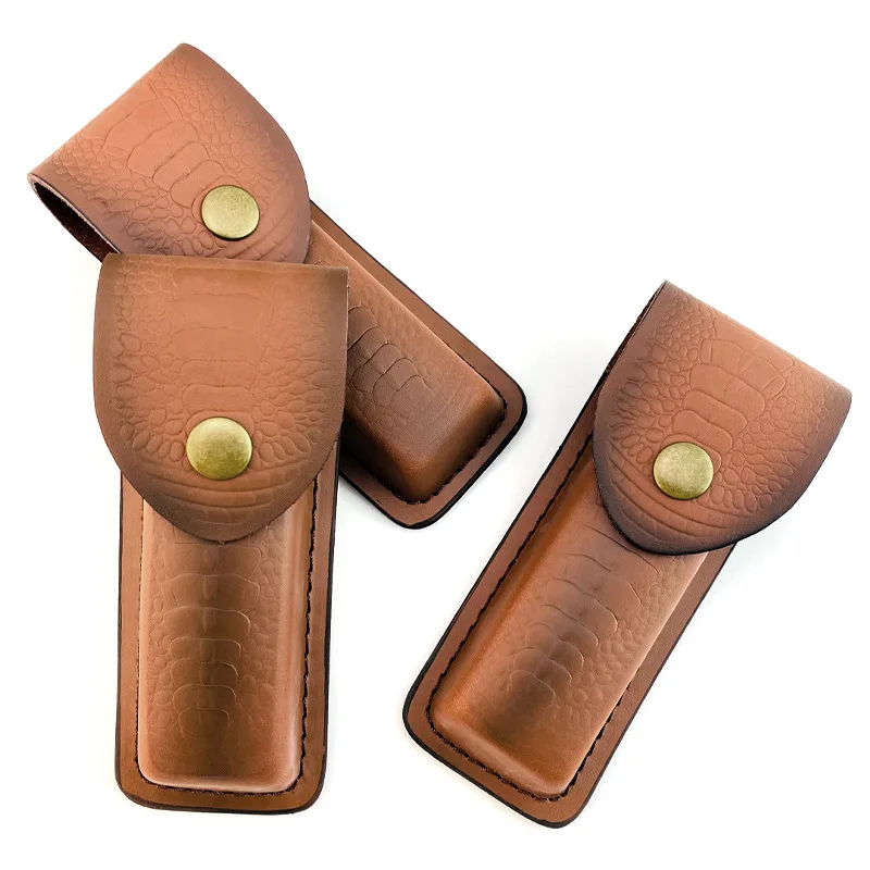 134MM Inner Length Folding Knife Cowhide Scabbard Cow Leather Sheath Swiss Army Knives Pliers Tools Cover Pouch Storage Bag view 4