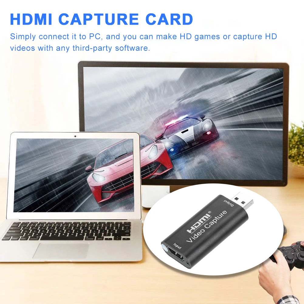 Capture Card Hdmi Capture Kaart Usb 2.0 Hdmi Hd Video Capture Kaart Mini Draagbare Adapter Zwart Voor Pc Computer Video Capture Kaart