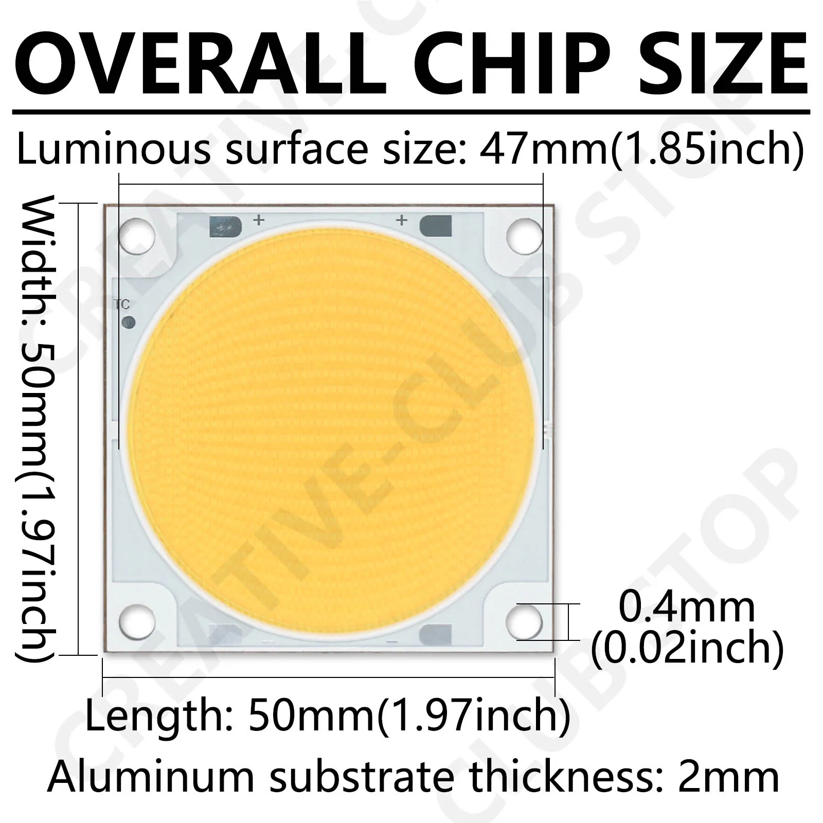 Bridgelux Chip 500W LED COB Lamp Bead DC72-75V 7000mA 5050mm Copper Ra≥97 DIY for Projection Lights Photography Lights Spotlight