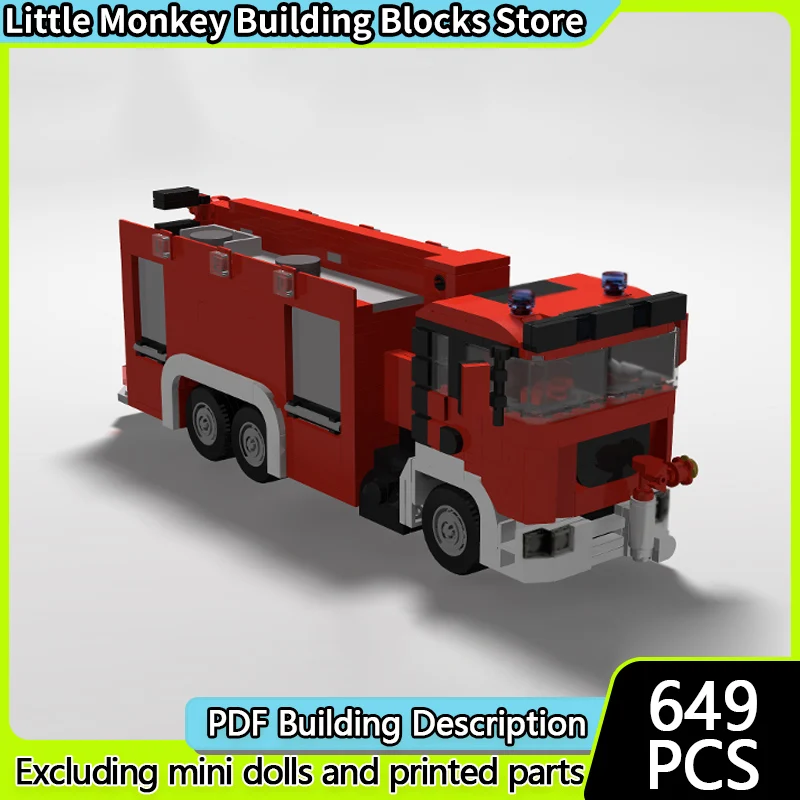 

Модель городской спасательной техники MOC, строительные кирпичи, пожарный специальный автомобиль, модульная технология, детские праздничные подарки, сборный игрушечный костюм