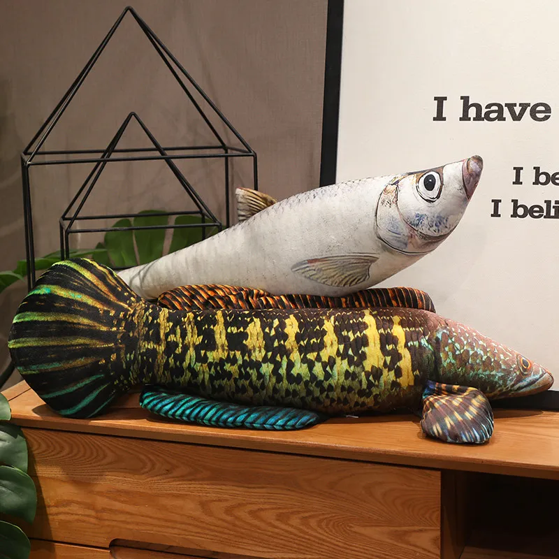 40 cm Simulatie Vis Knuffel Knuffeldier Piranha Baars Kat Speelgoed ouder-kind Interactief Spel Leuke Sofa Kussen voor Kinderen Gift