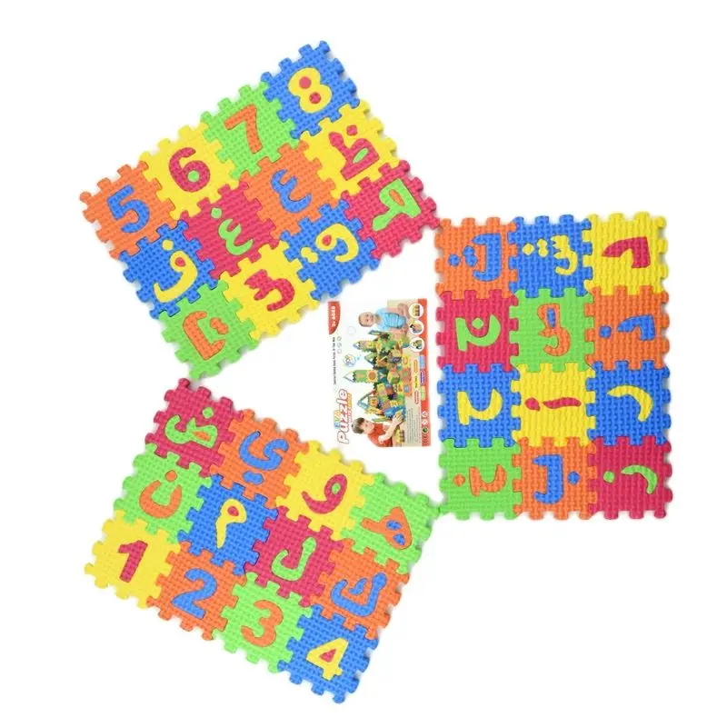 36/60 Pcs/set Cartoon Environmentally Arabic Alphabet Language EVA Foam Puzzle Animal Play Mat Baby Toys for Kids