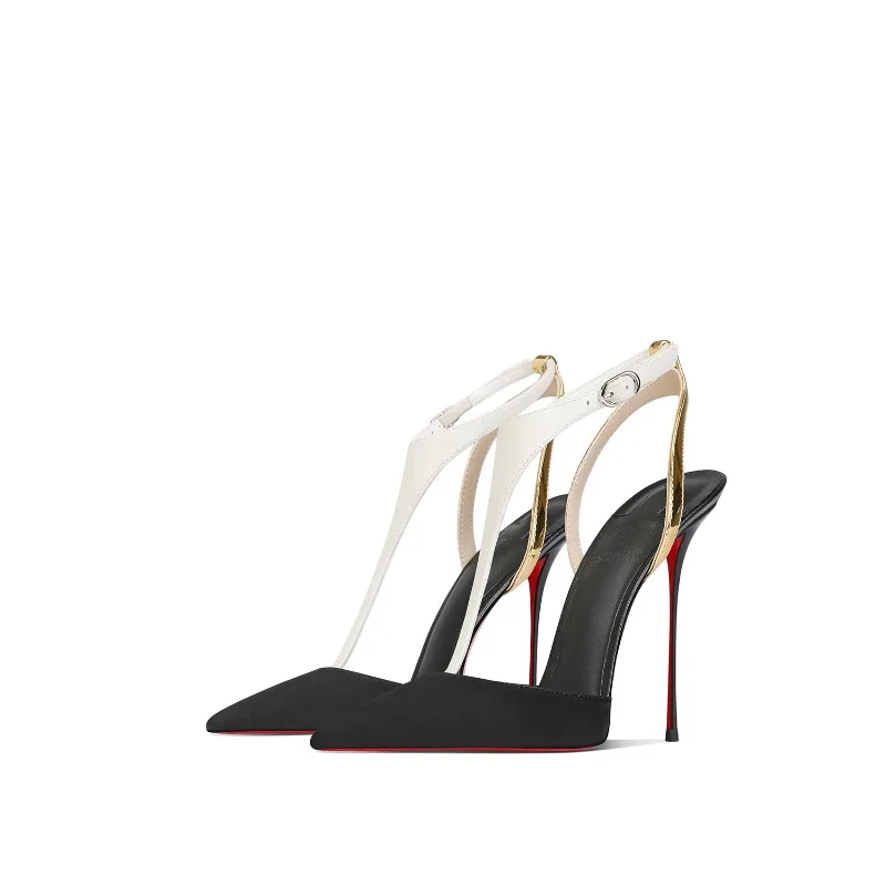 

Осенняя новинка Black Sheep Komeito, светский темперамент, универсальное платье, туфли на высоком каблуке небольшой высоты, женские туфли на тонком остром каблуке