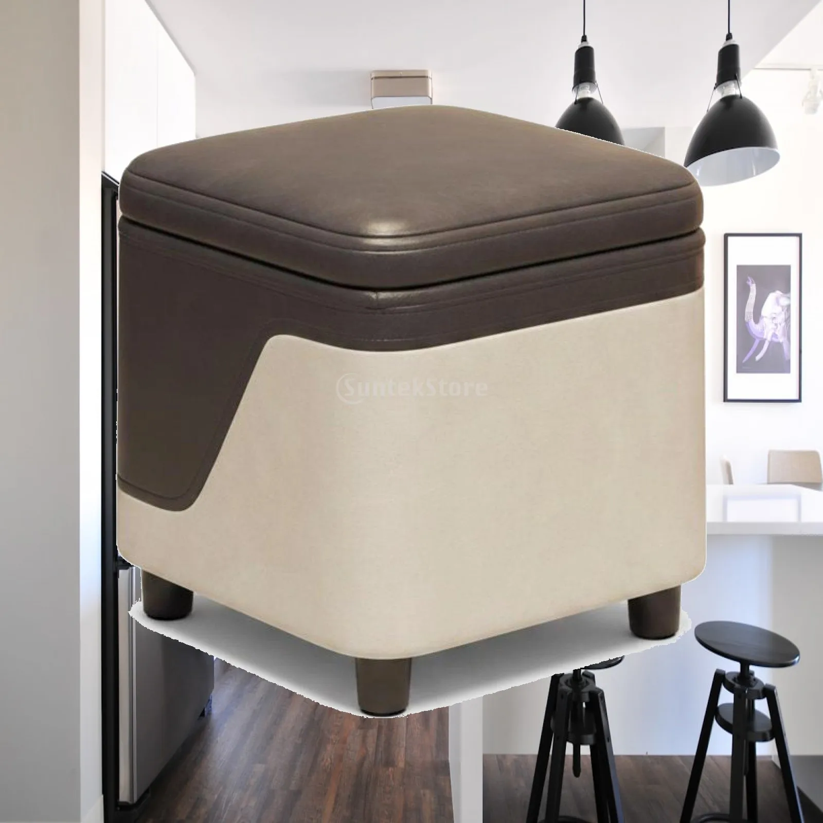 Hidden Storage Stool for Entryway Shoe Rack Bench with Comfortable Padding for Daily Use