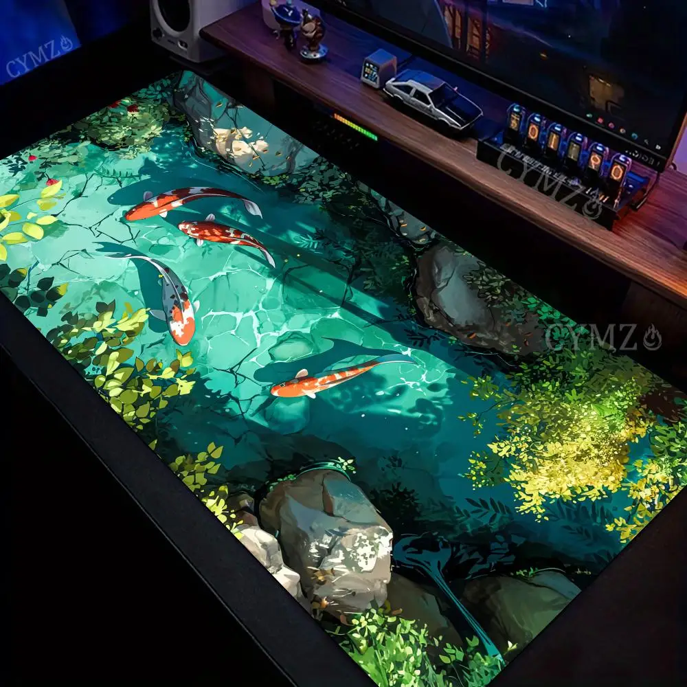 

Summer Scenery Pond and Koi Fish Design Mouse Pad Desk Mat Gaming mats Non-Slip mouse carpet pc accessories Computer office mat