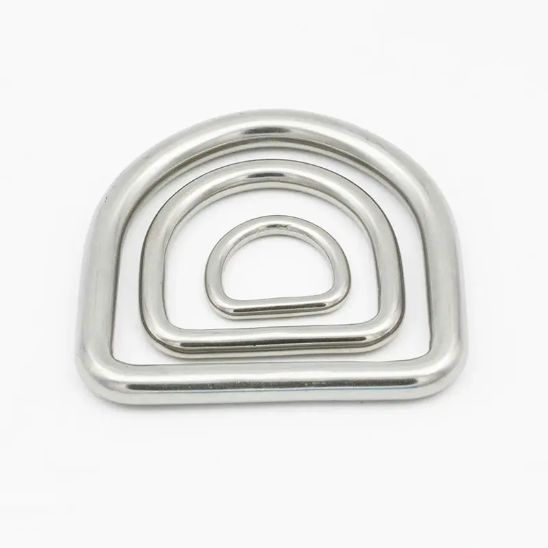 5PCS Stainless Steel 304 Polished Welded D Ring 30 40 50 60 70 80mm Width Dog Pet Collars Buckle Accessories