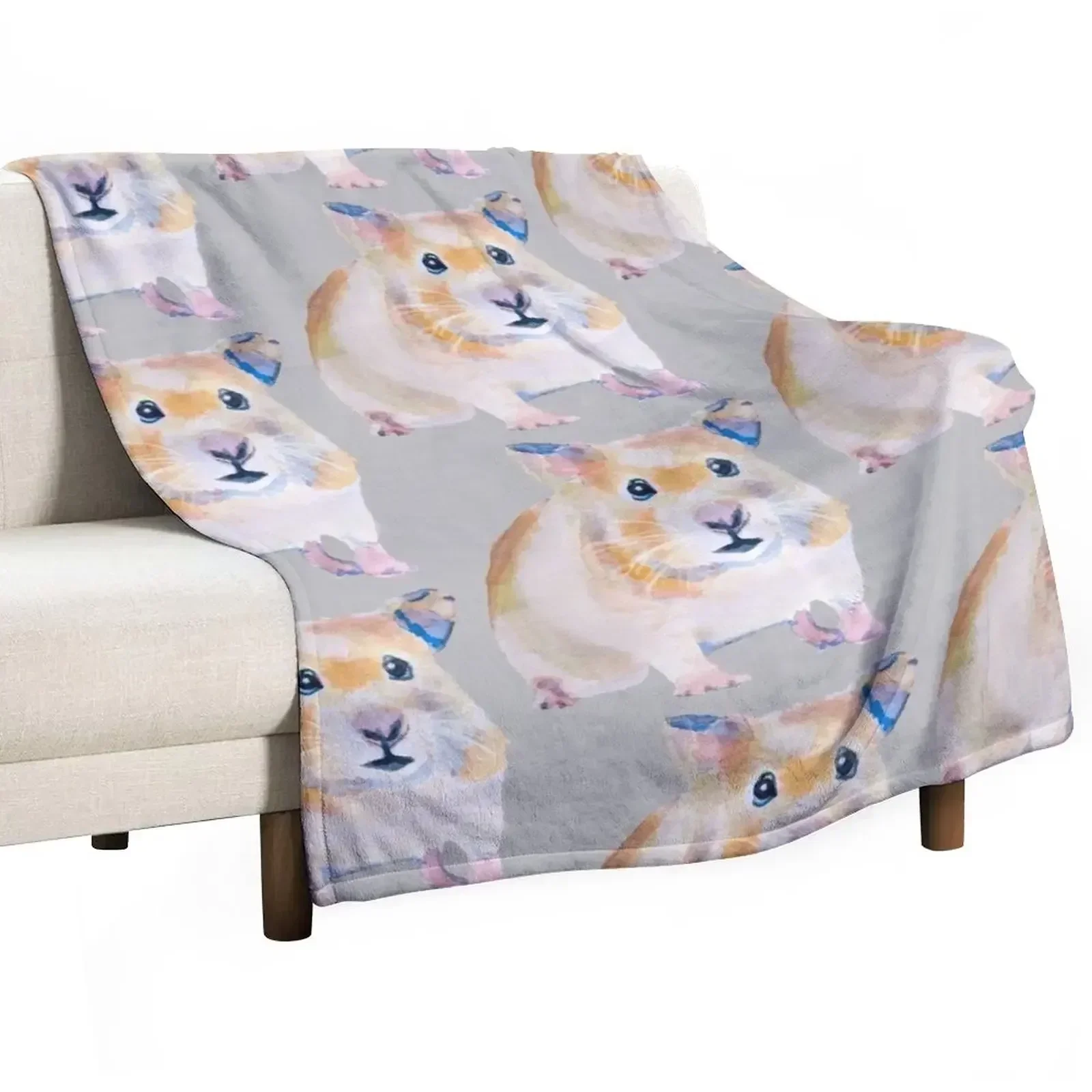 Colorful Hamster Watercolor Throw Blanket Comforter christmas gifts Blankets