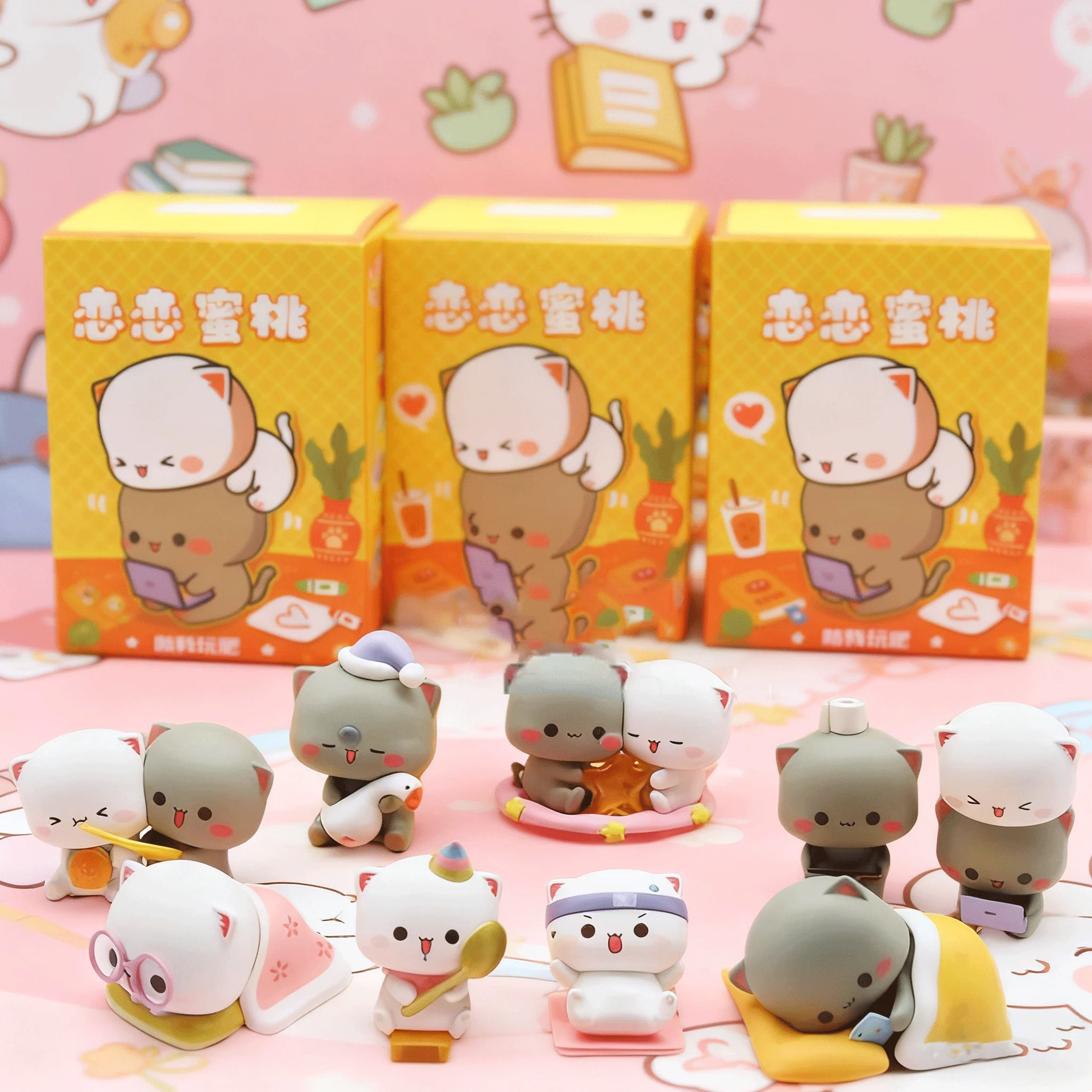 Mitao Cat Temporada 2/3/4 gato de la suerte barato lindo gato caja ciega juguetes bolsa ciega figura de dibujos animados muñeca niños cumpleaños regalo de Navidad