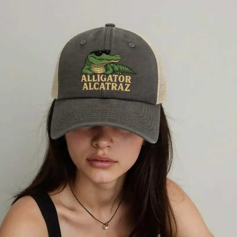 

652F Foldable Alligators Design Baseball Cap Easy To Carry Compact Storage Fashion Hat For Travel Sports