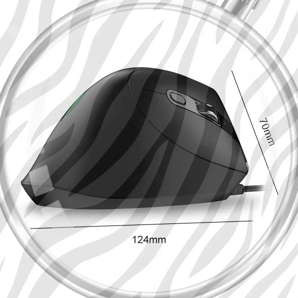 ZELOTES 9 Buttons T-50 Wired Vertical RGB Gaming Mouse Ergonomic RGB Gaming Optical Mouse 12800 DPI Adjustable for PC Computer