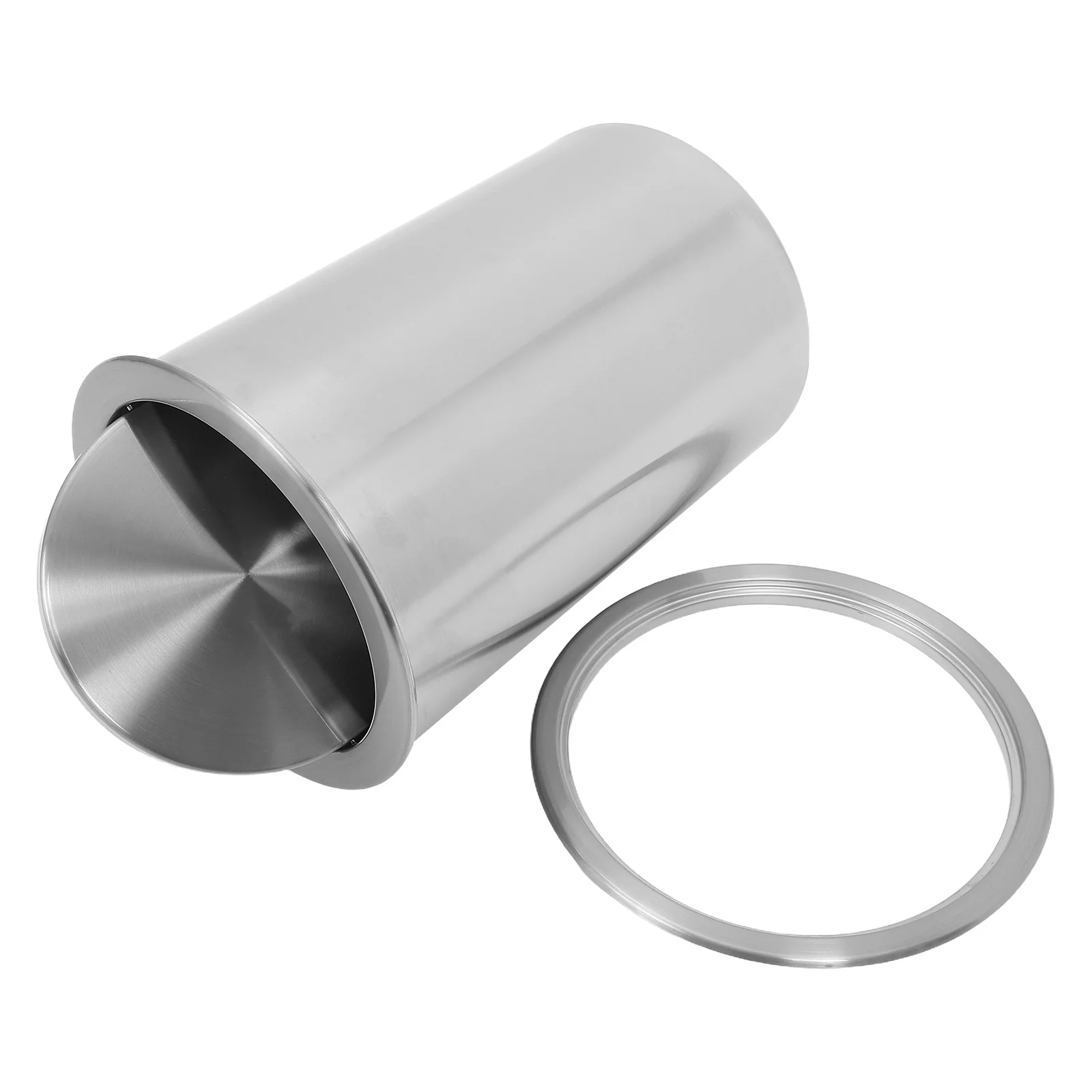 

1 комплект, встроенный мусорный бак из нержавеющей стали, качающаяся крышка, встроенная корзина для мусора, кухня, ванная комната, бесшумное шумоподавление